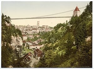 Fribourg. Vue générale et le Pont du Gotteron.