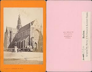 Braun, Pays-Bas, Haarlem, Eglise Saint Bavon et la statue de Laurent Coster