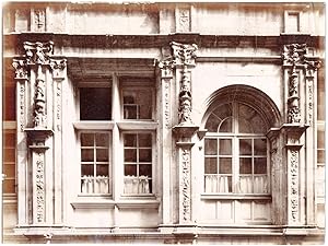 France, Rouen, entourage de fenêtres, sculptures, ornements