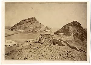 Yemen, Aden, vue panoramique de la cité et des citernes