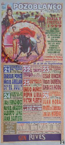 Poster Toros : POZOBLANCO, FERIA Y FIESTAS 1999