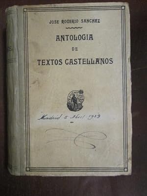 Seller image for ANTOLOGA DE TEXTOS CASTELLANOS for sale by LIBRERIA AZACAN