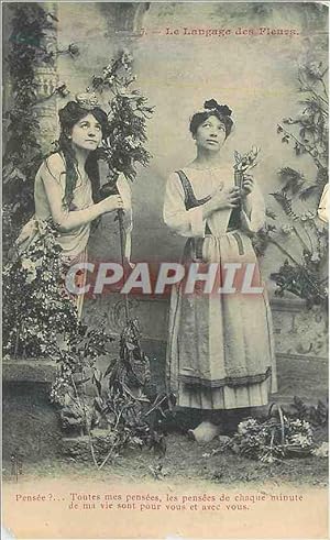 Bild des Verkufers fr Carte Postale Ancienne Le Langage des Fleurs Pensee zum Verkauf von CPAPHIL