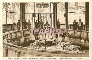 Bild des Verkufers fr Carte Postale Ancienne 364 vichy source de la grande grille temperature 41 debit 3000 litres a l heure zum Verkauf von CPAPHIL