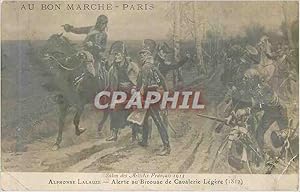 Imagen del vendedor de Carte Postale Ancienne Paris Au Bon Marche Salon des Artistes franais 1913 Alphonse Lalauze Alerte au Bivouac de Cavalerie Legere (1812) M a la venta por CPAPHIL