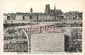 Carte Postale Ancienne Orleans Plaque Commemorative de l'Entrée de Jeanne d'Arc a Orleans 8 Mai 1429