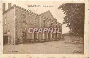 Carte Postale Ancienne Souvigny (allier) école de filles
