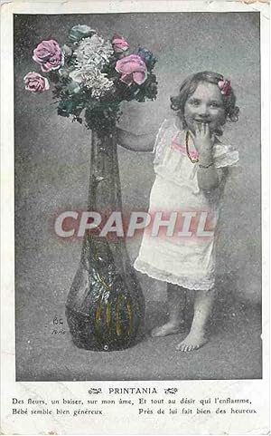 Seller image for Carte Postale Ancienne Printania des Fleurs un Baiser sur Mon Ame for sale by CPAPHIL