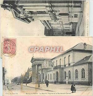 Carte Postale Ancienne Bourg la reine la mairie l église et le boulevard carnot