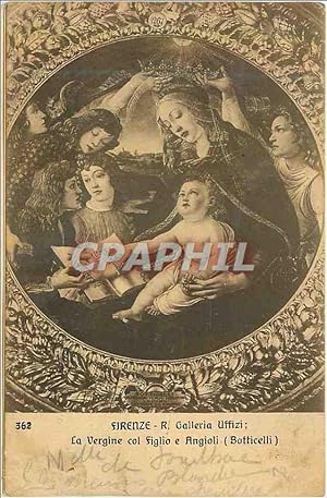 Bild des Verkufers fr Carte Postale Ancienne 362 firenze r galleria uffizi la vergine col figlio e angioli (botticelli) zum Verkauf von CPAPHIL