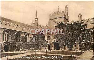 Carte Postale Ancienne Oxford jesus college quard (founded a d 1571)