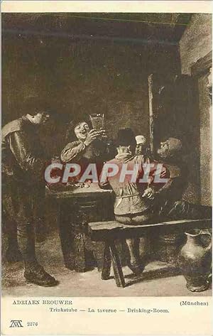 Bild des Verkufers fr Carte Postale Ancienne Munchen Adriaen Brouwer La Taverue zum Verkauf von CPAPHIL