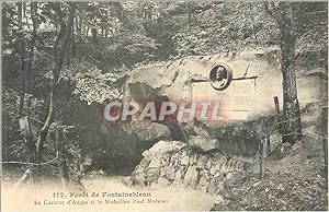 Seller image for Carte Postale Ancienne fort de Fontainebleau la Caverne d'Augas et le Medaillon Paul Merwart for sale by CPAPHIL