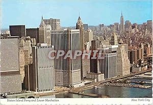 Seller image for Carte Postale Moderne New York City Staten Island Ferry and Lower Manhattan for sale by CPAPHIL