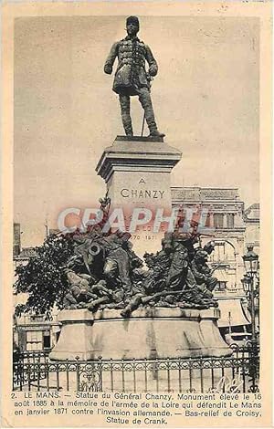 Imagen del vendedor de Carte Postale Ancienne Le Mans Statue du Gnral Chanzy Monument eleve le 16 aout 1885 Militaria a la venta por CPAPHIL