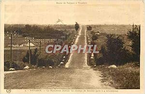 Carte Postale Ancienne Vouziers Route de Suippes Navarin Le Monument Domine les Champs de Bataill...