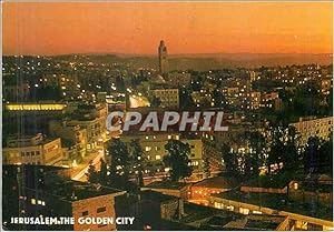 Bild des Verkufers fr Carte Postale Moderne Jerusalem the Golden City Partial View at Night zum Verkauf von CPAPHIL