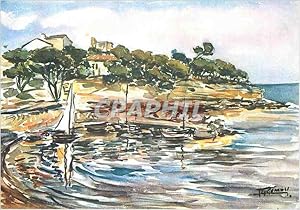 Image du vendeur pour Carte Postale Moderne Barques dans la Calanque les Aquarelles de Provence Cote d'Azur mis en vente par CPAPHIL