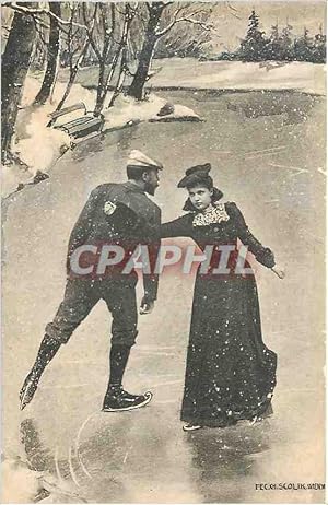 Bild des Verkufers fr Carte Postale Ancienne Scolik Wien Patins a glace zum Verkauf von CPAPHIL