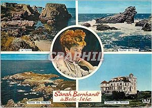 Carte Postale Moderne Belle Isle en Mer Sarah Bernhardt Le fortin Rocher du chien Pointe des poul...