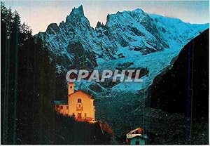 Image du vendeur pour Carte Postale Moderne Courmayeur La nuit Sanctuaire N D de la Guerison Aiguille Noir de Peuterey et M Blanc mis en vente par CPAPHIL