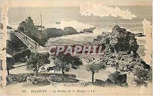 Carte Postale Ancienne Biarritz Le Rocher de la Vierge