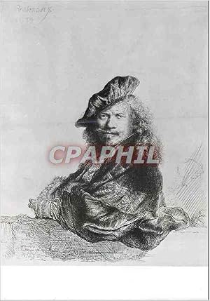 Bild des Verkufers fr Carte Postale Moderne Rembrandt Hermenesz Van Ryn 1606 1669 Selbstbildnis (1639) Radierung zum Verkauf von CPAPHIL