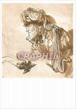 Seller image for Carte Postale Moderne Musee du Louvre Tete d'oriental avec un oiseau de Paradis Exposition Rembrandt et son temps for sale by CPAPHIL