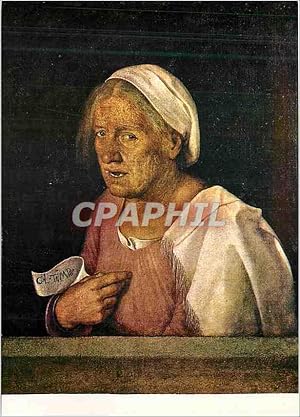 Bild des Verkufers fr Carte Postale Moderne Giorgione Ritratto di vecchia Col tempo Venezia gallerie dell Accademia zum Verkauf von CPAPHIL