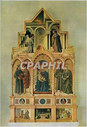 Carte Postale Moderne Perugia Pinacoteca Vannucci Notre Dame avec l'Enfant et Saints en Haut l'An...