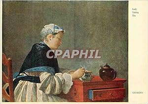 Bild des Verkufers fr Carte Postale Moderne Chardin (1699 1779) Lady taking Tea zum Verkauf von CPAPHIL