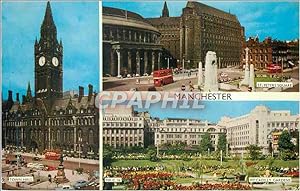 Carte Postale Moderne St Peters Square Town Hall Piccadilly gardens Manchester