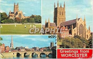 Carte Postale Moderne Greetings from Worcester Cricket Ground and Cathedral River