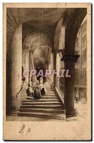 Seller image for Vieux Lyonnais de 1550 a 1800 Carte Postale Ancienne Escalier d'une maison de la rue Juiverie (Juif) for sale by CPAPHIL