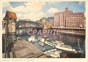 Carte Postale Moderne Hamburg Kontorhauser am Zollkanal Bateaux