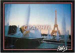 Bild des Verkufers fr Carte Postale Moderne Paris Le Tour Eiffel Le Jardin du Trocadero et ses Jets d'Eau Taureau zum Verkauf von CPAPHIL