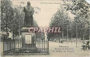 Carte Postale Ancienne Nouvalles Galeries Perigueux Statue de Fenelon et Allées de Tourny