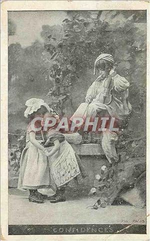 Image du vendeur pour Carte Postale Ancienne Confidences PW Paris Enfants Violon mis en vente par CPAPHIL