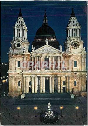 Seller image for Carte Postale Moderne St Paul's Cathedral West front by Night for sale by CPAPHIL