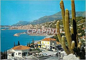 Image du vendeur pour Carte Postale Moderne La cote d azur menton vue sur le nouveau port au fond la vieille ville et le cap martin mis en vente par CPAPHIL