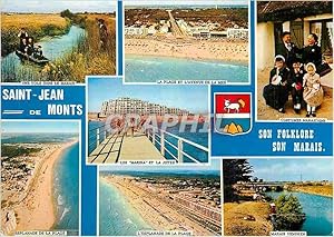 Seller image for Carte Postale Moderne Saint Jean de Monts (Vendee) Une yole dans le marais La plage et l'venue de la mer Les Marina et la jete Esplanade for sale by CPAPHIL