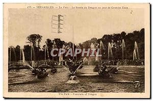 Bild des Verkufers fr Versailles Carte Postale Ancienne le parc Le bassin du dragon un jour de grandes eaux zum Verkauf von CPAPHIL