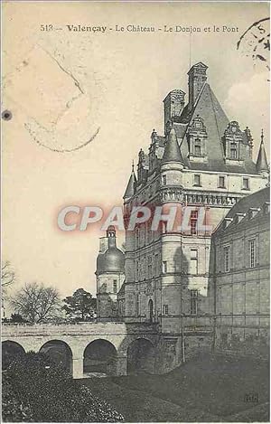 Carte Postale Ancienne Valencay Le Château Le Donjon et le Pont