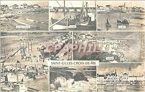 Carte Postale Moderne Saint Gilles Croix de Vie La pelle a Porteau Le pont Bateau