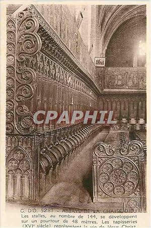 Bild des Verkufers fr Carte Postale Ancienne Abbaye de la Chaise Dieu Les Stalles au Nombre de 144 zum Verkauf von CPAPHIL