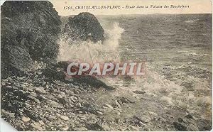 Carte Postale Ancienne Chatelaillon Plage Etude dans la Falaise des Boucholeurs