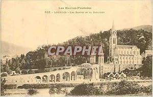 Bild des Verkufers fr Carte Postale Ancienne Les Hautes Pyrenees Lourdes Les Rampes et la Basilique zum Verkauf von CPAPHIL