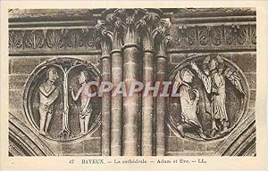 Bild des Verkufers fr Carte Postale Ancienne Bayeux La Cathdrale Adam et Eve zum Verkauf von CPAPHIL
