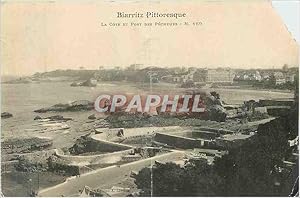 Carte Postale Ancienne Biarritz Pittoresque La Cote et Port des Pecheurs