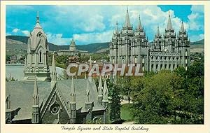 Carte Postale Moderne Temple Square and State Capitol Building The Mormon Utah